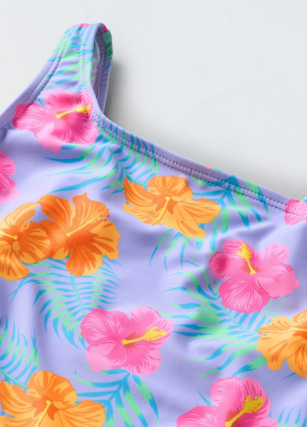 Costum de baie întreg pentru fetițe cu imprimeu floral