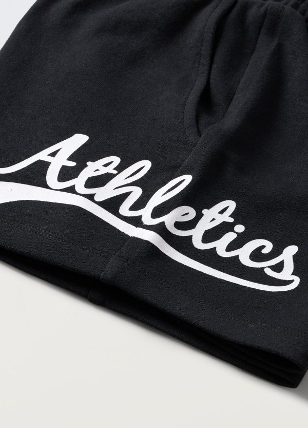 Șort negru „Athletic”