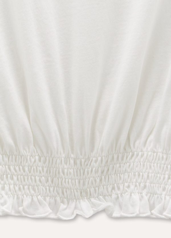 Tricou alb cu talie elastică