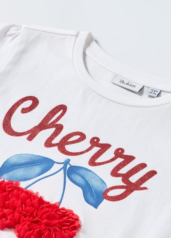 Tricou Alb „Cherry Mood”