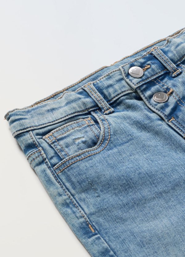 Blugi skinny pentru copii, cu detalii distressed