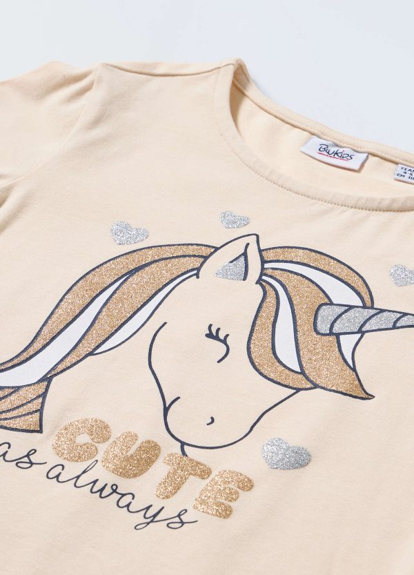 Bluză Crem cu Unicorn și Slogan