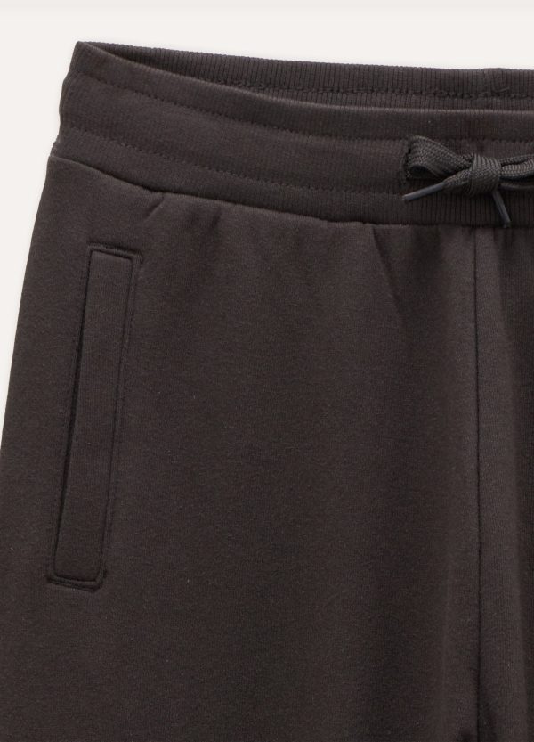 Pantaloni sport negri cu imprimeu Chicago Bulls și manșete elastice