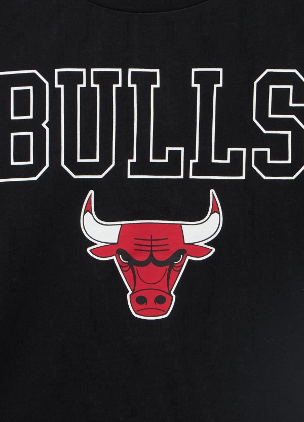 Tricou scurt pentru copii "Chicago Bulls" negru, cu imprimeu NBA