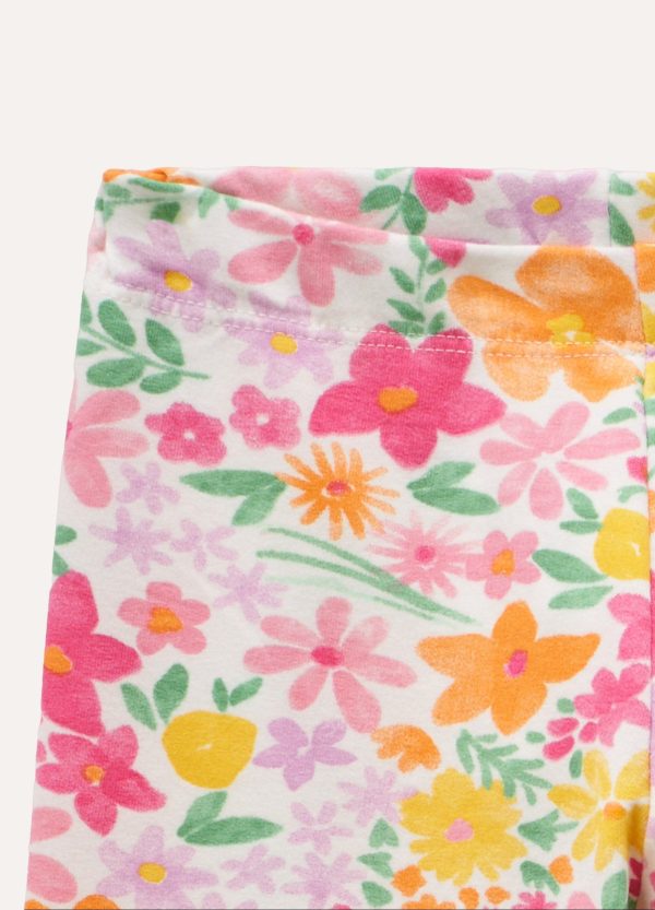Colanți pentru fetițe cu imprimeu floral multicolor