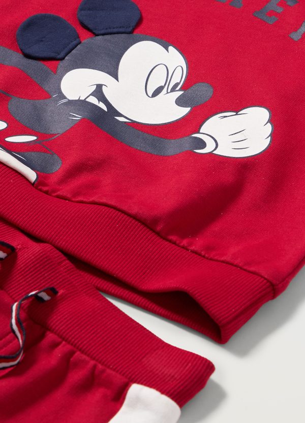 Set trening pentru copii cu imprimeu Mickey Mouse, în nuanțe de roșu, alb și bleumarin