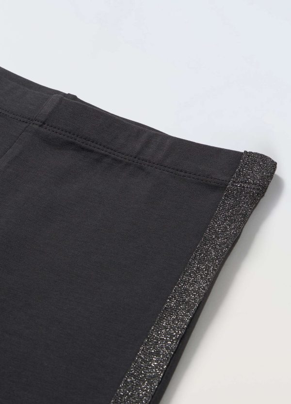 Pantaloni negri pentru fetite cu aplicatie argintie